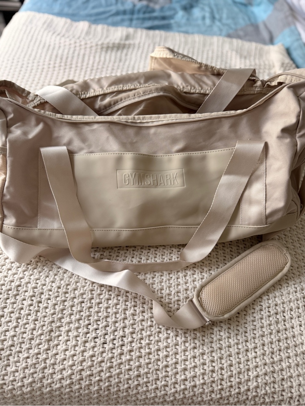 Gymshark Neutral Beige Travel Duffle Bag